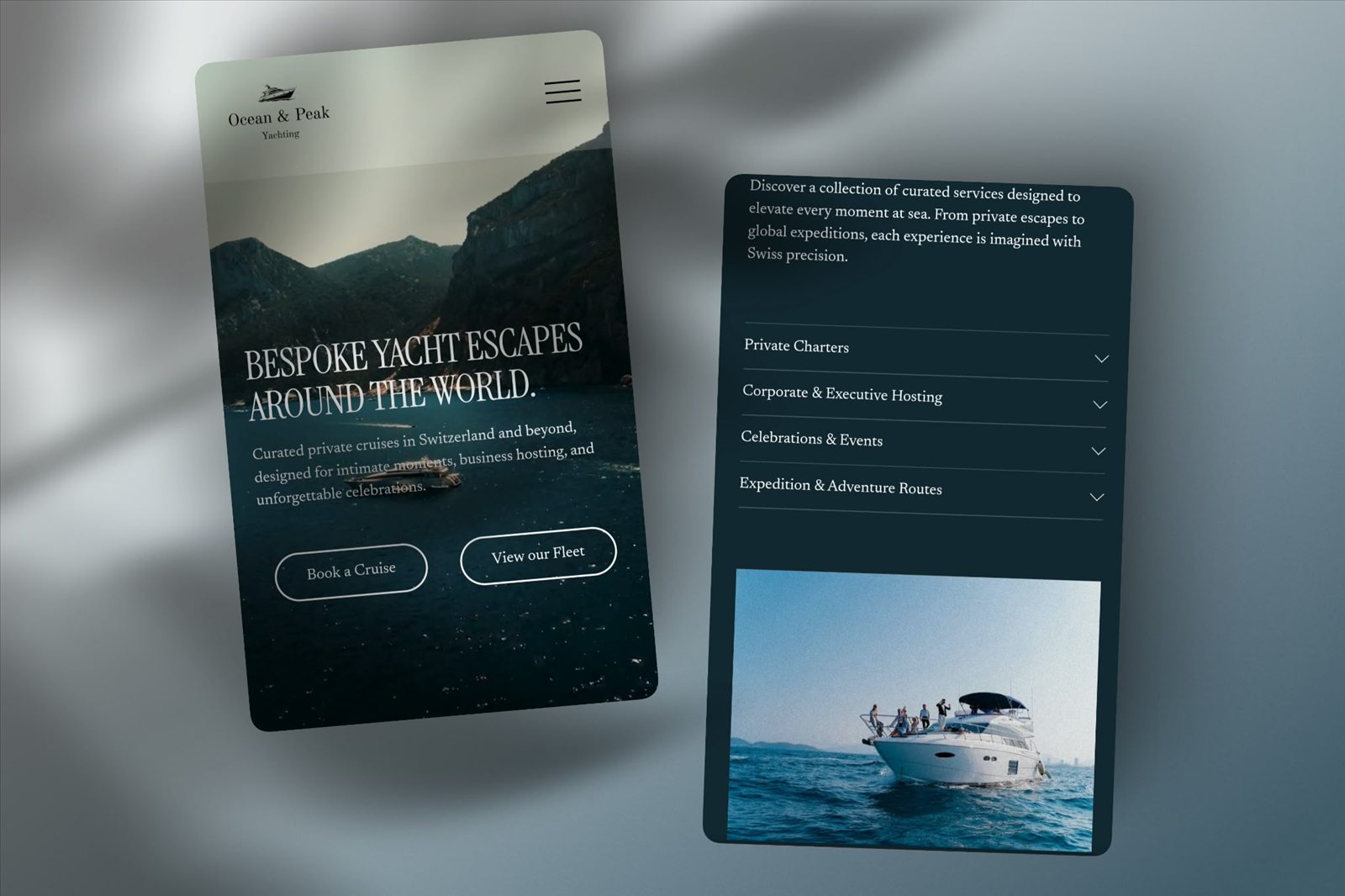Website-Projekt von Visionlane auf zwei Smartphone-Bildschirmen