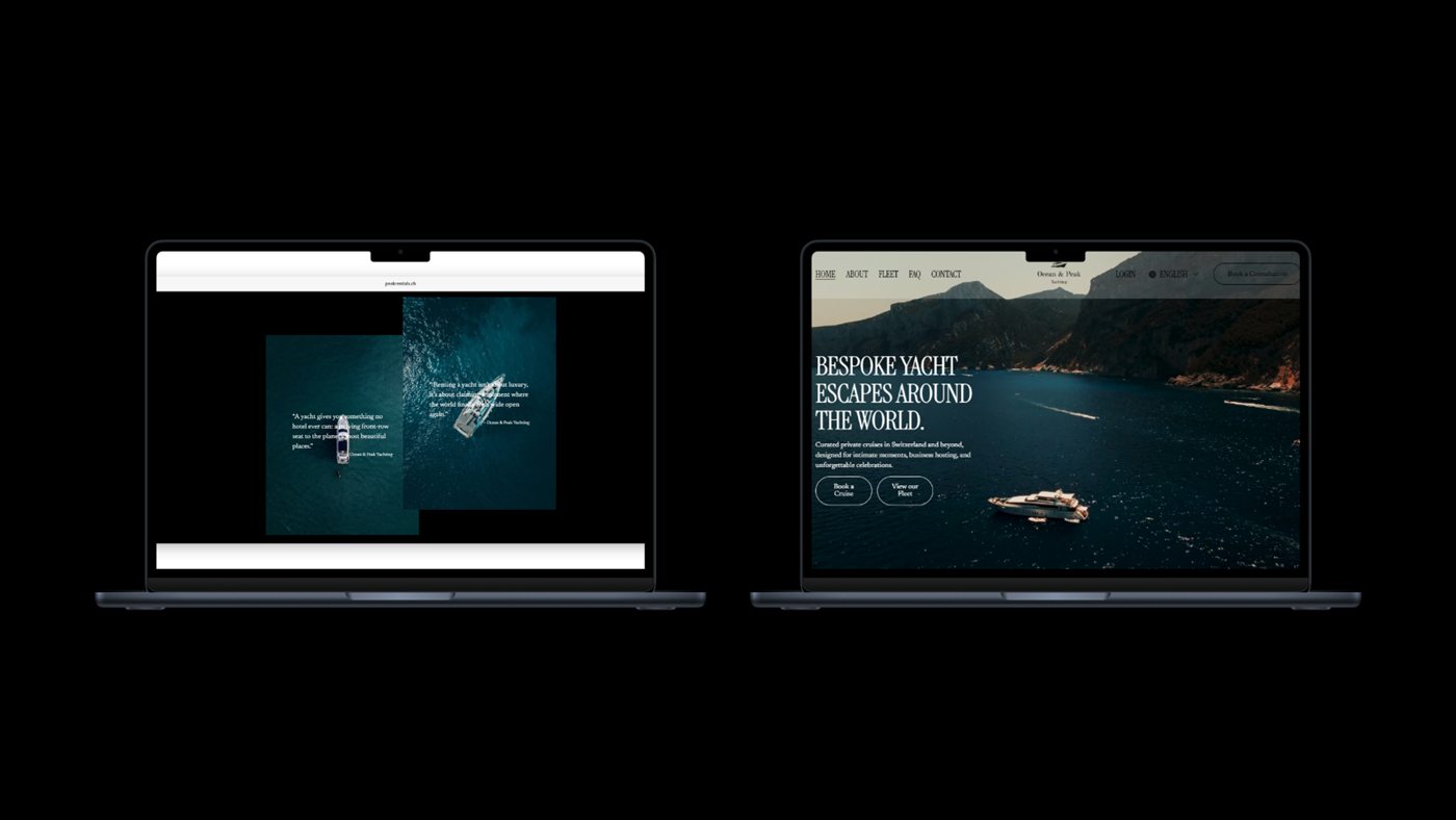 Website-Projekt auf zwei Laptops