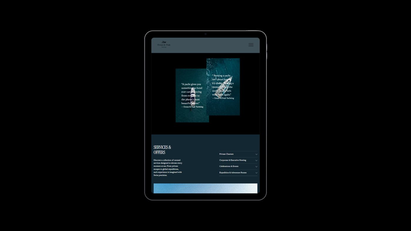 Website-Projekt auf einem Tablet